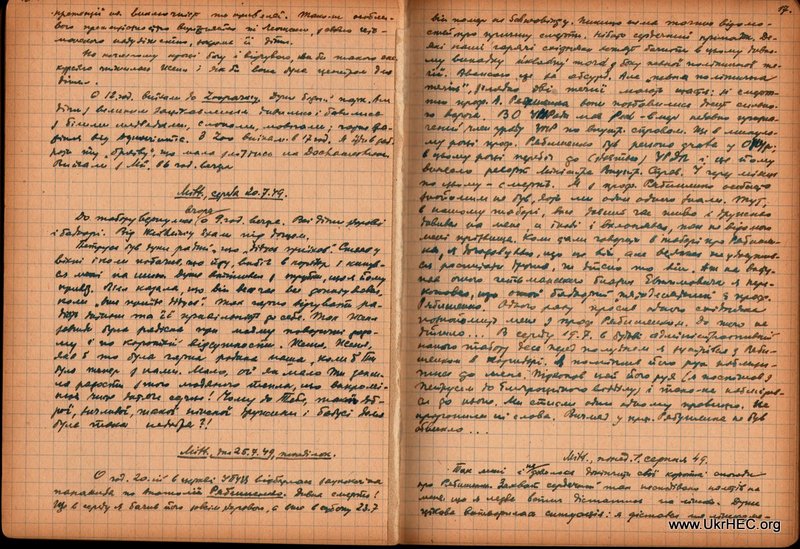 Two pages from diary