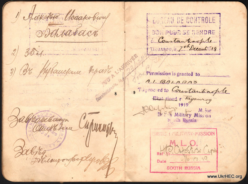 Oleksii Balabas Russian Passport, pages 8-9