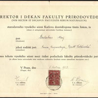 Charles University matriculation certificate