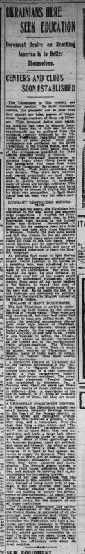 Ukrainians Here Seek Education — Foremost Desire On Reaching America Is to Better Themselves — Centers and Clubs Soon Established