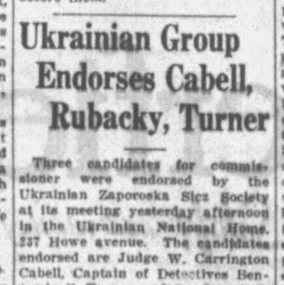 Ukrainian Group Endorses Cabell, Rubacky, Turner