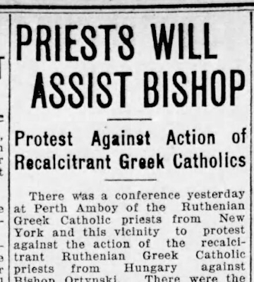 Priests Will Assist Bishop -- Protest Against Action of Recalcitrant Greek Catholics